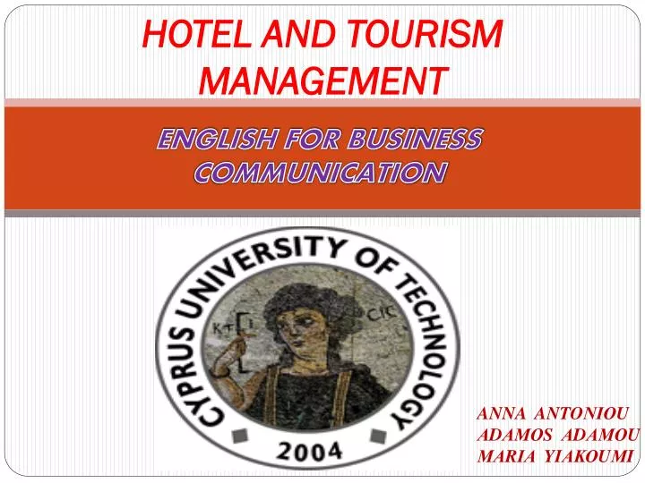 hotel and tourism management