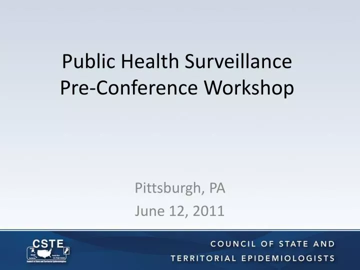 public health surveillance pre conference workshop