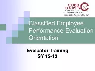 Classified Employee Performance Evaluation Orientation