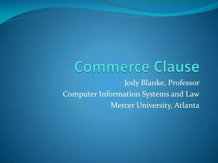 commerce clause