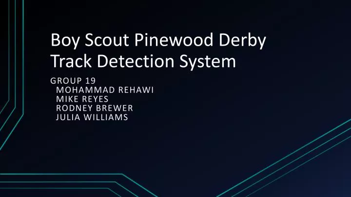 boy scout pinewood derby track detection system