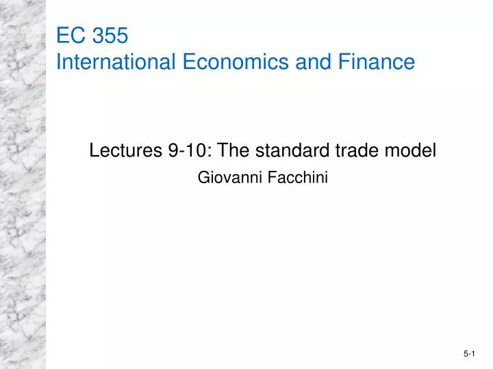 ec 355 international economics and finance