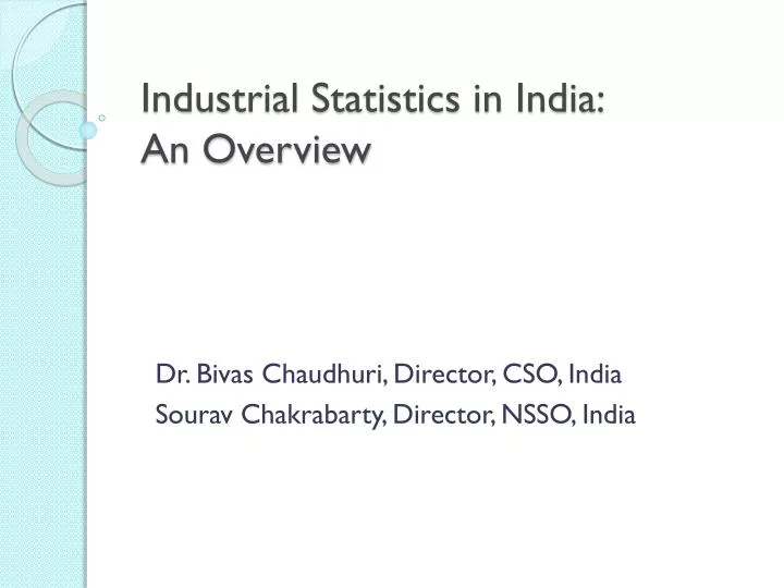 industrial statistics in india an overview