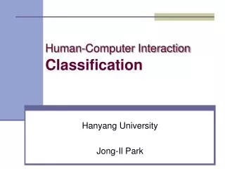 Human-Computer Interaction Classification