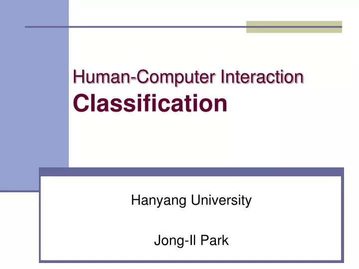 human computer interaction classification