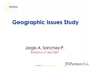 Geographic Issues Study