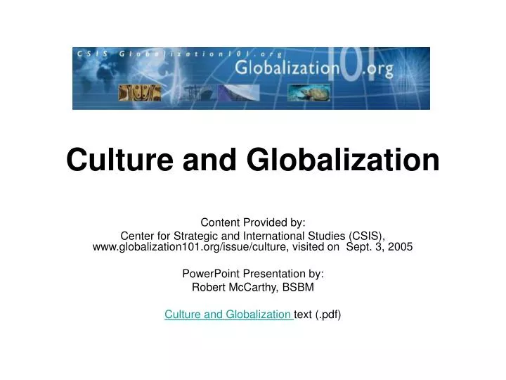 culture and globalization