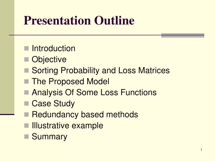 presentation outline