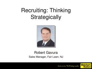 Recruiting: Thinking Strategically