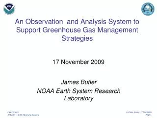 An Observation and Analysis System to Support Greenhouse Gas Management Strategies