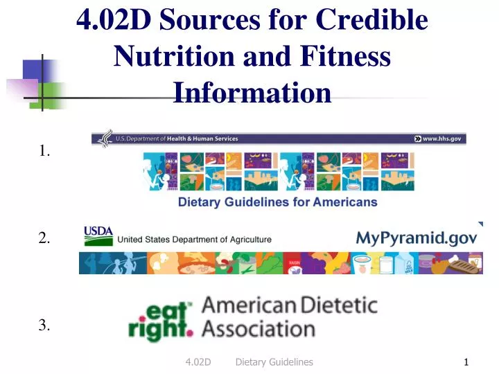 4 02d sources for credible nutrition and fitness information