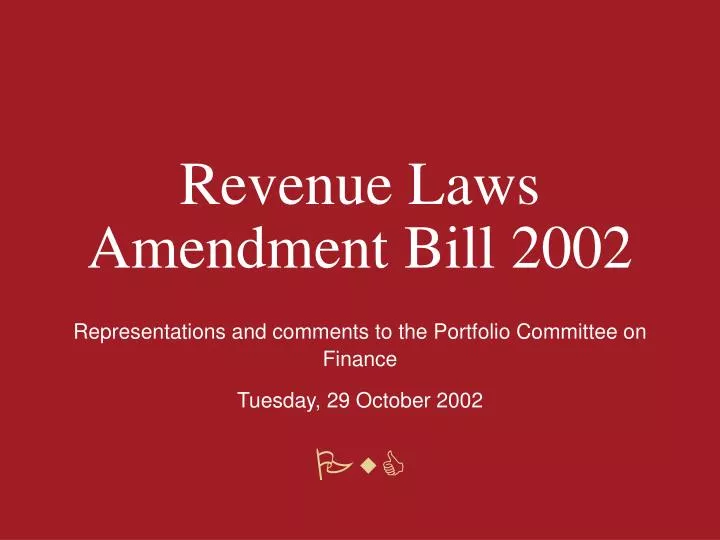 revenue laws amendment bill 2002
