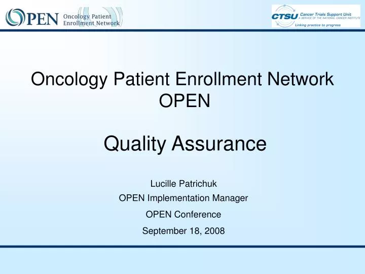 oncology patient enrollment network open quality assurance