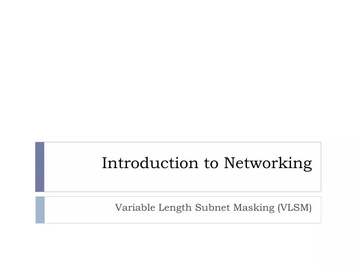 introduction to networking