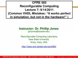 CPRE 583 Reconfigurable Computing