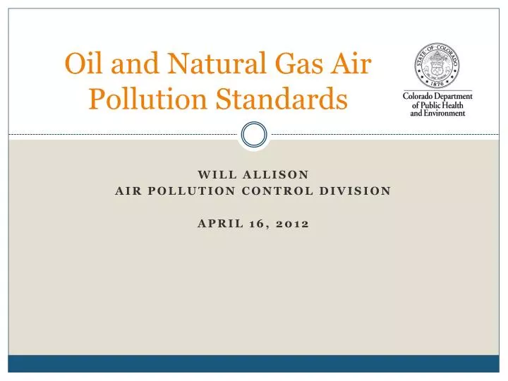 oil and natural gas air pollution standards