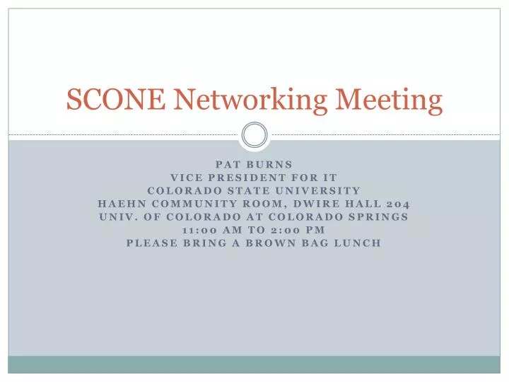 scone networking meeting