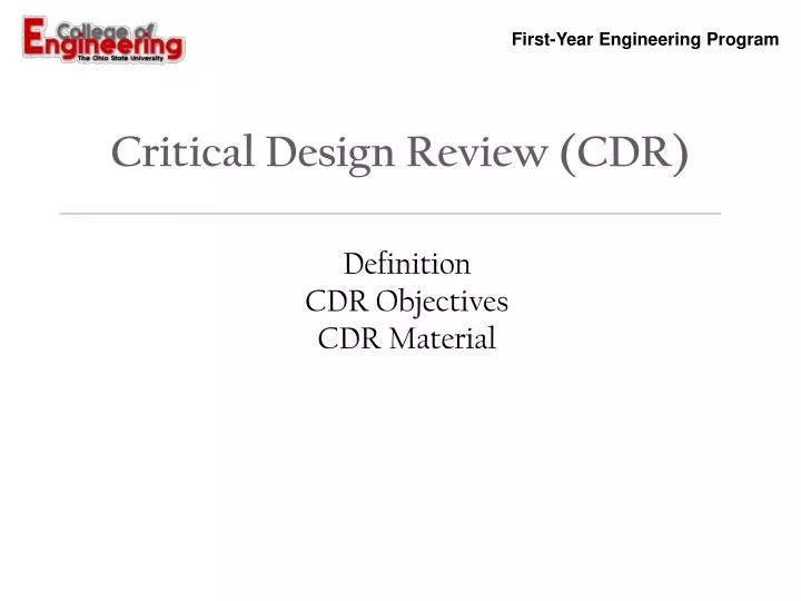critical design review cdr