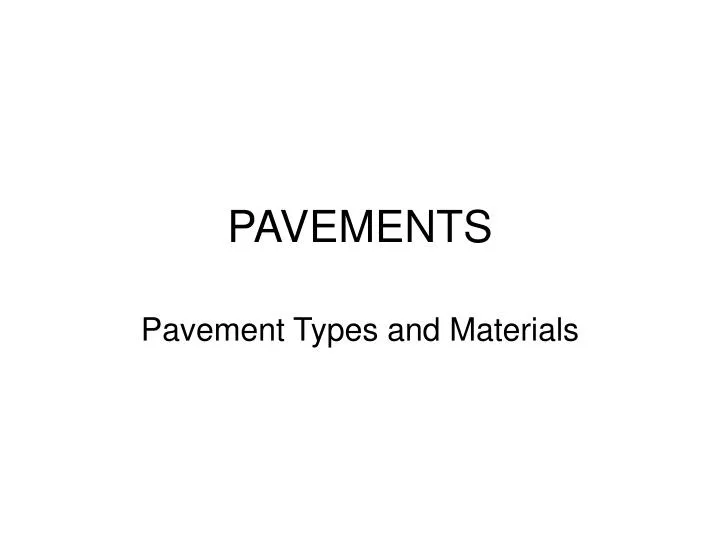 pavements