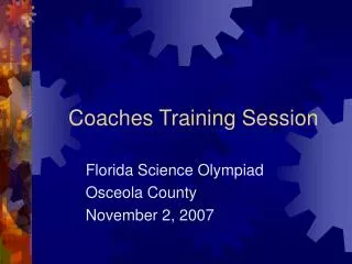 Coaches Training Session