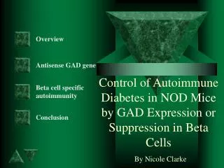 Control of Autoimmune Diabetes in NOD Mice by GAD Expression or Suppression in Beta Cells