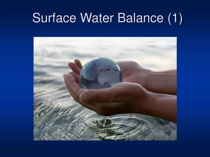 surface water balance 1