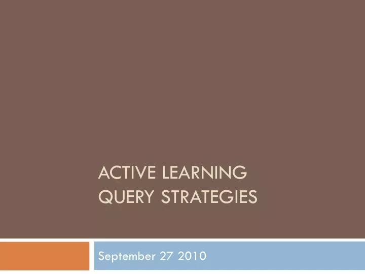 active learning query strategies