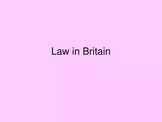 Law in Britain
