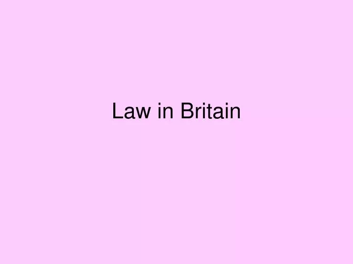 law in britain
