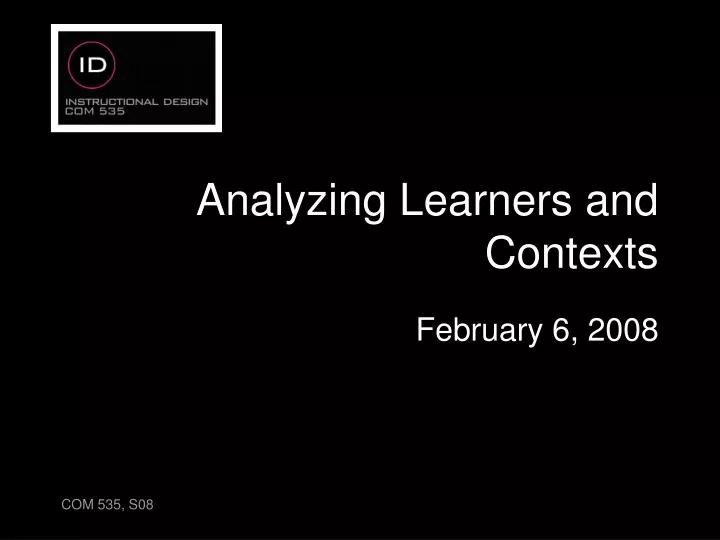 analyzing learners and contexts