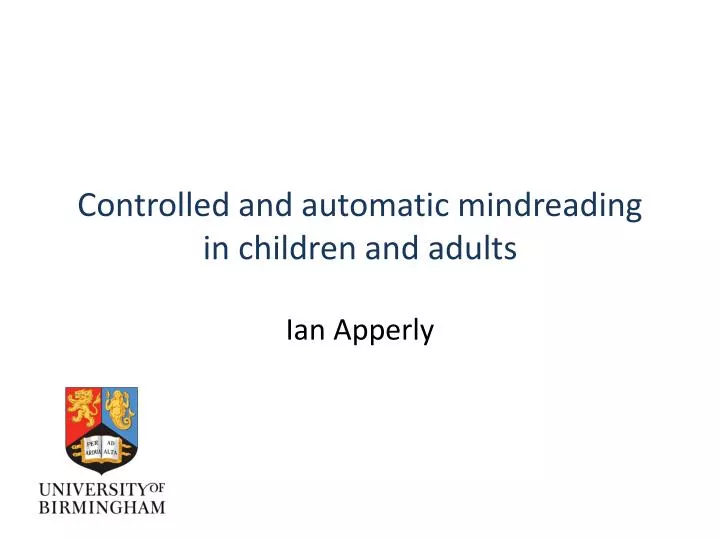 controlled and automatic mindreading in children and adults