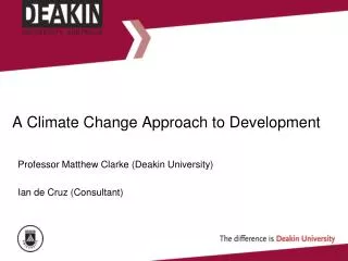 A Climate Change Approach to Development