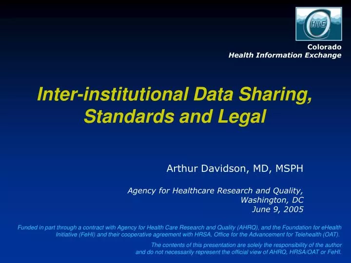 inter institutional data sharing standards and legal