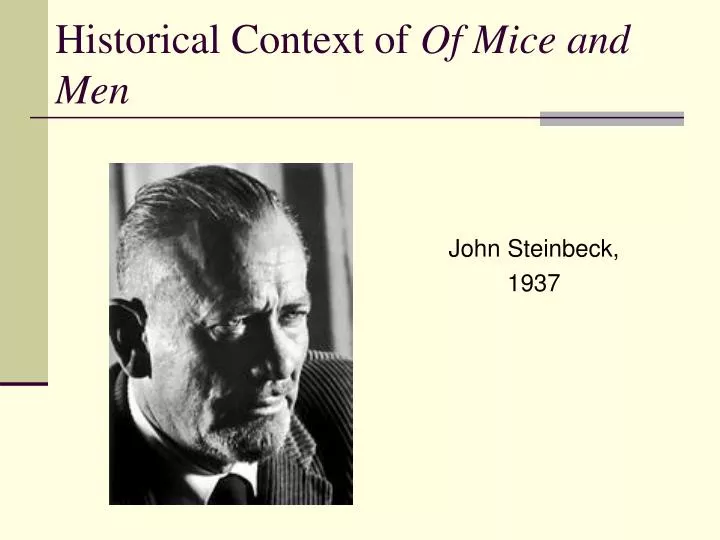historical context of of mice and men