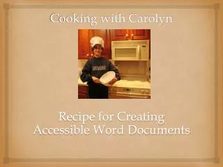 Cooking with Carolyn