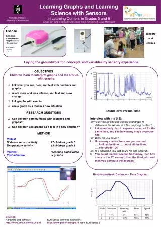 Learning Graphs and Learning Science with Sensors