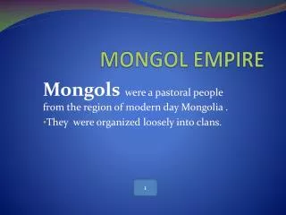 MONGOL EMPIRE