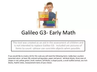 Galileo G3- Early Math