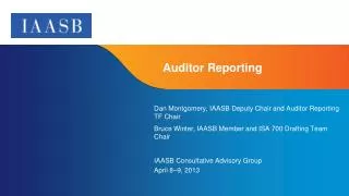 Auditor Reporting