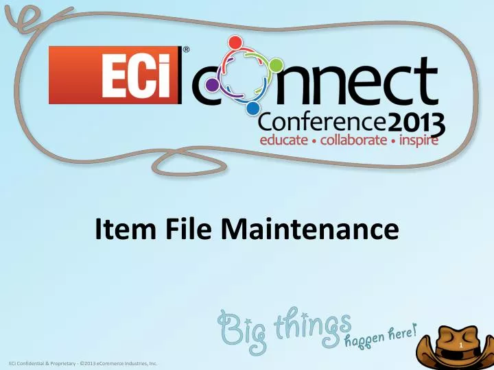 item file maintenance