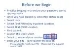 Before we Begin - slide 1