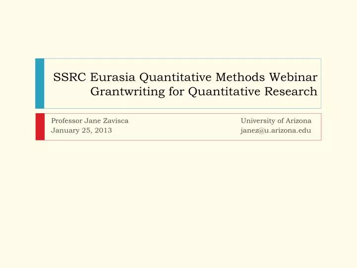 ssrc eurasia quantitative methods webinar grantwriting for quantitative research