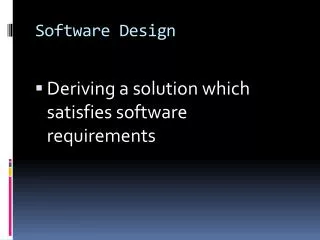 Software Design