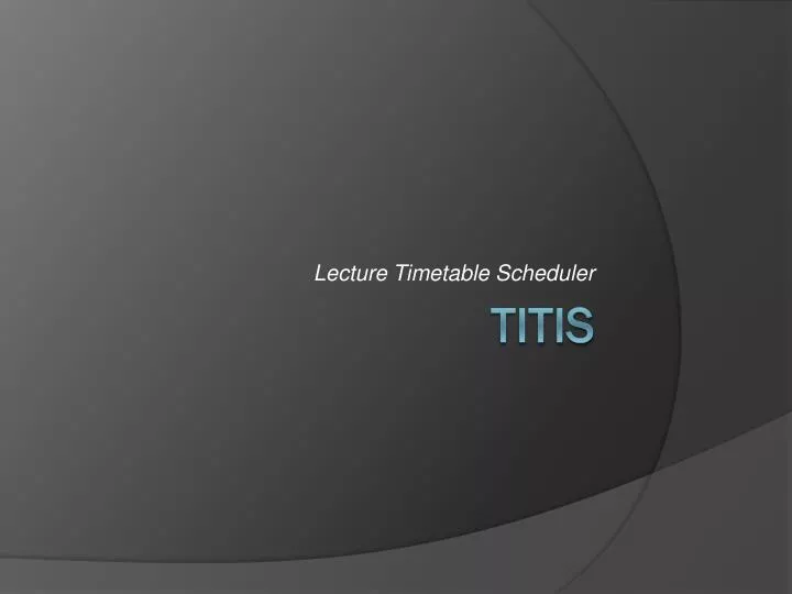 lecture timetable scheduler
