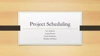 project scheduling