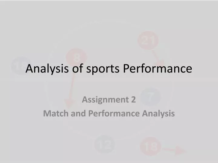 analysis of sports performance