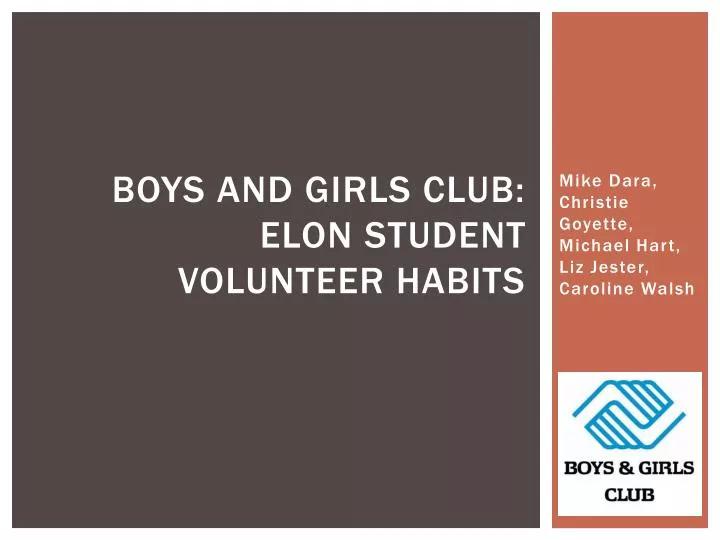 boys and girls club elon student volunteer habits
