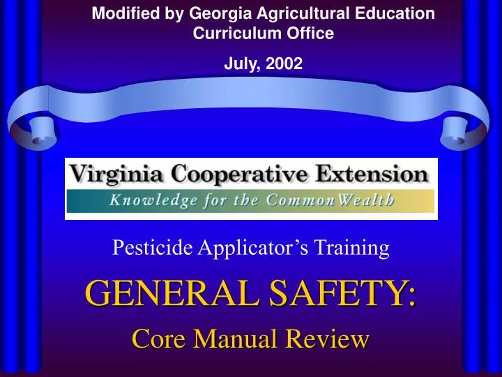 pesticide applicator s training general safety core manual review