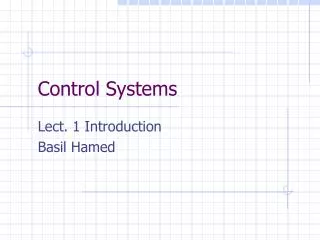 Control Systems