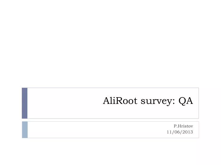 aliroot survey qa